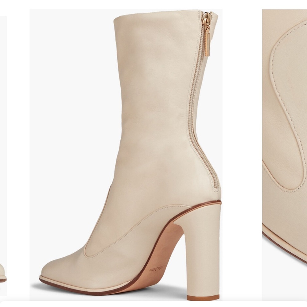 Designer Max Mara Adela Genuine Leather Ankle Boots / Booties